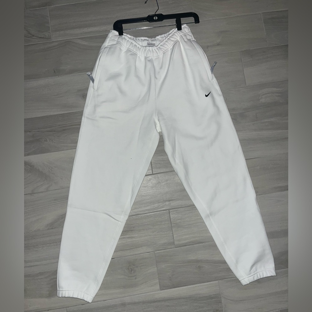New! Nike Sportswear Solo Swoosh Fleece White Sweatpants Men’s Small DX1364-100